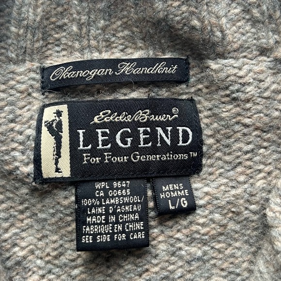 Eddie Bauer Brown Lambswool Knit Sweater with Nordic Pattern - Picture 8 of 10